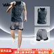 Walker Shop品牌戶外高端男士運(yùn)動(dòng)跑步套裝男【冰絲速干】夏季背心新款健身服 中灰兩件套A【冰絲 速干】可放手機(jī) L 【130-145斤】