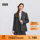 森馬（Semir）外套女中長(cháng)款刺繡學(xué)院風(fēng)2025春新款寬松氣質(zhì)灰色休閑西裝甜酷風(fēng) 灰色調00322 M 160/84A