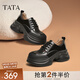 他她（TATA）英倫厚底小皮鞋女鞋學院運動深口單鞋2025春新款CCJ03AM5 黑色 38