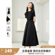 梵希蔓簡(jiǎn)約通勤黑色短袖連衣裙女2025年夏季新款收腰顯瘦小黑裙子 M6986 黑色 M