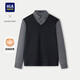 海瀾之家（HLA）針織衫男士26秋冬新輕商務(wù)經(jīng)典假兩件加絨加厚毛衣男中老年爸爸裝 藏青20【加絨加厚V領(lǐng)】 M 170/88A 推薦125~136斤