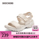 斯凱奇（Skechers）女鞋夏季厚底漏趾涼鞋百搭外穿沙灘鞋 自然色/NAT 37