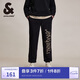 杰克·瓊斯（JACK&JONES） 秋純棉舒適字母膠印裝飾潮流合體衛(wèi)褲束腳褲長褲男褲男裝