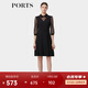 PORTS寶姿春季新品女裝鏤空花卉衣袖休閑風(fēng)連衣裙ALP8D023JWP052 黑色 M (6)