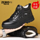 零度風(fēng)格·ZERO STYLE輕奢侈品牌棉鞋男冬季羊皮毛一體加絨加厚保暖休閑鱷魚(yú)紋東北鞋子 黑色2 加絨 【品牌男鞋】 40 【標準皮鞋碼】