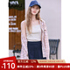 百圖betu女裝2025春季新款襯衫美式復古寬松格子開衫外套女2502T33 粉紅 L