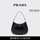 PRADA/普拉達【禮物】女士 Cleo 亮面皮革單肩包腋下包女包 黑色