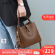viney新款輕奢水桶包包女包牛皮斜挎包生日禮物送女友老婆 【咖啡色】高級感實(shí)用單肩包 品牌大容量休閑通勤手提包
