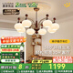 鹿家良品（LUUGAA）復(fù)古柿子客廳吊燈護(hù)眼中古風(fēng)新中式餐廳燈臥室燈客廳大燈主燈具 【薦】全光譜8頭三色光72W