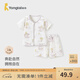 童泰（TONGTAI）寶寶短袖套裝夏季男童空調(diào)服女童上衣短褲兒童睡衣家居服竹棉 小象黃 80
