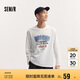 森馬長(cháng)袖T恤男秋季學(xué)院風(fēng)情侶裝復古印花107624101201