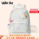 Walker Shop學(xué)生書(shū)包女2025新款時(shí)尚甜美小學(xué)生雙肩包女初中生大容量背包 白色 星星掛件+毛球掛件