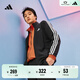 adidas休閑舒適毛圈布立領(lǐng)長(cháng)袖套裝男女秋季阿迪達斯官方輕運動(dòng)   黑色（選大一碼)   L