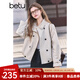 百圖betu女裝2025春季新款風衣時尚立領戶外抗風寬松短款外套2501T48 淺杏色 M