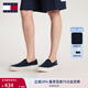 TOMMY JEANS【七夕禮物】Tommy25秋冬男裝一腳蹬輕便船鞋運(yùn)動(dòng)鞋休閑鞋帆布鞋 【01366】藏青色C1G 42