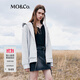 MO&Co.外套雙開(kāi)頭拉鏈寬松連帽灰色衛衣式外套美式復古運動(dòng)摩安珂 中花灰色 XS 155