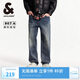 杰克·瓊斯（JACK&JONES）復(fù)古水洗貓須長褲男士百搭潮流時(shí)尚酷帥寬松牛仔褲男裝