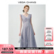 VEGA CHANGVEGA CHANG法式連衣裙女2025新款夏季碎花收腰褶皺荷葉邊袖背心裙 碎花 M