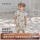 babylove寶寶背心套裝夏季純棉無袖t恤短褲兩件套竹節(jié)棉透氣外出夏裝
