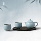 陸寶汝窯茶具套裝西施壺一壺兩杯天青色蟬翼開片可養(yǎng)高檔陶瓷功夫禮盒 汝窯西施望月茶組