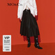 MO&Co.春秋中腰寬松A字廓形傘擺半身裙(附腰帶)摩安珂 黑色 M 165