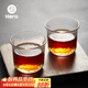 Hero 日式錘紋杯透明玻璃咖啡杯耐高溫茶杯防滑水杯手沖咖啡杯 90ml-日式錘紋杯-兩只裝