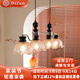 帝贊餐廳吊燈法式中古餐桌吧臺燈具美式南洋風(fēng)高級感設計師高端島臺燈 【4頭】砂鎳+黑-長(cháng)120CM-暖光