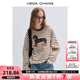 VEGA CHANG衛(wèi)衣女2025年春秋季新款美式復古撞色條紋印花針織上衣 條紋 L