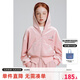 ELLE KIDS童裝 千禧風(fēng)繡花標(biāo)絲絨套裝女童春秋季連帽外套/松緊微喇褲可選 粉色-外套 165 (M)