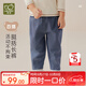 拉比兒童長褲寬松彈力男女童2025春季平口休閑百搭褲子 牛仔120
