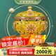 炊老爺（CHUILAOYE）景泰藍單人銅火鍋家商用老式小火鍋鍋具一人一鍋酒精爐火鍋專(zhuān)用鍋 黃蓮花[黃銅平鍋款]+送燃油6件套 20cm
