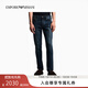 EMPORIO ARMANI/阿瑪尼官方旗艦新款男士純棉復古做舊低腰修身牛仔褲秋季 【低腰修身微彈紐扣門(mén)襟】深藍色 28  (推薦：110-120斤)