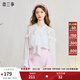 兩三事云煙成霧 2025夏季新款甜美拼布荷葉邊長(cháng)袖白色上衣女寬松 白色 S