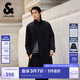 杰克·瓊斯（JACK&JONES）七夕情人節(jié)禮物 25年男裝秋季中長款風(fēng)衣外套男寬松大衣商務(wù)休閑 E40黑色 寬松版 卡碼拍小 M （175）