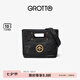 GROTTO個(gè)樂(lè )經(jīng)典CARRY托特包大容量通勤植鞣褶皺綿羊皮手提單肩包禮物 經(jīng)典黑金標S
