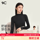 VVC打底衫女高領秋冬薄款修身長袖線衫內(nèi)搭針織衫毛衣上衣 曜石黑 均碼