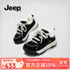 Jeep厚底加絨棉鞋女內增高2025冬新款運動(dòng)鞋棕色丑萌大頭鞋 黑色 37