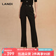 藍地（LANDI）赫本風(fēng)優(yōu)雅通勤西裝外套西服一?？坌奚鞳L女2025春新品 石墨黑褲子 XL