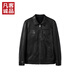 凡客誠品（VANCL）官方店【雷總同款平替】凡客綿羊皮翻領(lǐng)皮衣春秋新款機車(chē)棒球服 黑色 2XL
