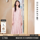 歌力思（ELLASSAY）夏季新款時(shí)尚高級(jí)寬松無袖壓褶背心連衣裙女EWV352Y02900 橡皮粉 S