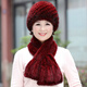 公主貂水貂毛帽子女冬天新款百搭中老年人保暖皮草奶奶帽老太太媽媽貂帽 酒紅色（高彈性）水貂魚(yú)尾交叉款 單個(gè)帽子