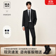 海瀾之家（HLA）西服套裝男新郎結婚正裝兩件套商務(wù)紳士禮服套西男士婚禮西裝套裝 黑色02 52 B/185/104B推薦85~90kg