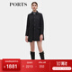 PORTS寶姿女裝秋季新款翻領(lǐng)棉服外套女ALD9U011QWP106 黑色 S