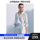 UR2025秋季新款女裝撞色條紋扭結(jié)長袖罩衫襯衫UWH250140 藍(lán)色條紋 (偏寬松) XS