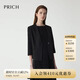 PRICH時(shí)尚氣質(zhì)V型無(wú)領(lǐng)西裝套裝2025夏季新款一?？埏@瘦通勤外套女 19黑色西裝 L