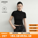 艾諾絲雅詩(shī)【商場(chǎng)同款】2025秋季新品通勤百搭羊毛短袖針織衫上衣女40728019 黑色 M