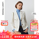 朗姿法式工裝風(fēng)口袋復古小香風(fēng)夾克短外套長(cháng)袖上衣春季新款 米白色2 S