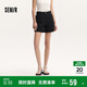 森馬（Semir）休閑褲女簡約小心機(jī)直筒褲ins潮夏季小個子翻邊短褲101324125005