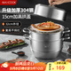 美廚（maxcook）蒸鍋 304不銹鋼32cm三層蒸鍋 加厚復(fù)底湯鍋 燃?xì)怆姶艩t通用MCZ866