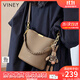 viney牛皮水桶包包女包大容量單肩斜挎包生日禮物送女友老婆 【大象灰】高級感實(shí)用手提包 時(shí)尚百搭休閑通勤腋下包